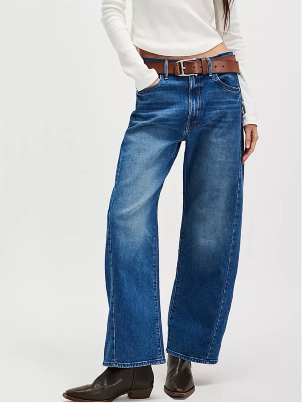 MOTHER SUPERIOR Jeans Full-Pipe Flood It’s a Small World Blue Size 27 - Picture 13 of 13